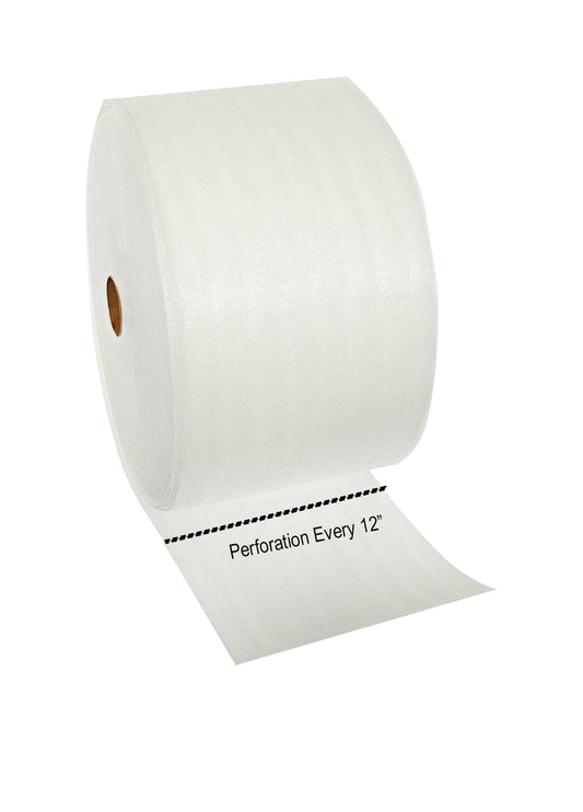 Foam Cushioning Wrap Roll - 1/16" thickness, 900 Feet x 12 Inches, Perforated 12" for easy tearing